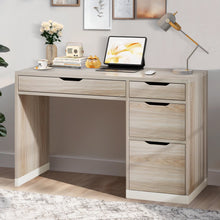 Load image into Gallery viewer, Dreamcurship White Desk with Drawers, Modern Computer Desk with File Drawers, Home Office Study Writing Desk with Storage, White