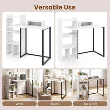 Load image into Gallery viewer, Tangkula 43.5" Study Desk with Ergonomic Monitor Stand &amp; Storage Shelves
