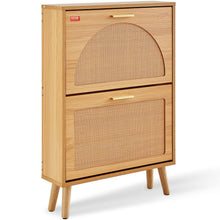 Load image into Gallery viewer, VEVOR Shoe Storage Cabinet for Entryway, 23.6" D x 6.6" W x 34.5" H, Wood Color