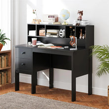 Load image into Gallery viewer, 48" Home Office Desk with Power Outlets, USB &amp; Type-C Charging Station, Modern Writing Desk w/ 5-Cubby Hutch &amp; Drawers for Study Makeup Vanity