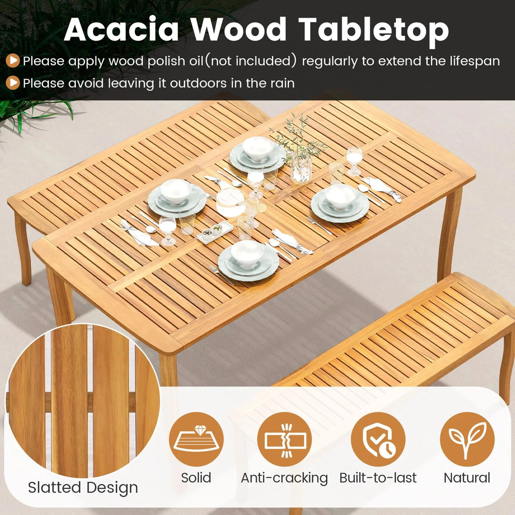 Tangkula Outdoor Table and Cushioned Chairs Set with 1.97” Umbrella Hole