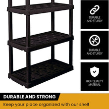 Load image into Gallery viewer, Hyper Tough Large 5 - Tier Shelving Unit, W36 x D18 x H74" Interlocking Multipurpose Organizer, Black, Pack of 2