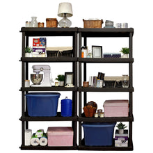 Load image into Gallery viewer, Hyper Tough Large 5 - Tier Shelving Unit, W36 x D18 x H74" Interlocking Multipurpose Organizer, Black, Pack of 2