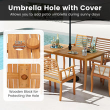 Load image into Gallery viewer, Tangkula Outdoor Table and Cushioned Chairs Set with 1.97” Umbrella Hole