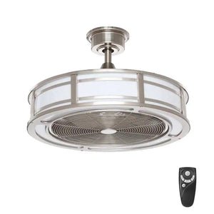 Home Decorators Brette II 23 in. LED Indoor/Outdoor Brushed Nickel Ceiling Fan