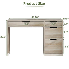 Load image into Gallery viewer, Dreamcurship White Desk with Drawers, Modern Computer Desk with File Drawers, Home Office Study Writing Desk with Storage, White