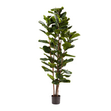 Load image into Gallery viewer, Pure Garden Faux Plant Natural Feel Leaves-Realistic Indoor Potted Topiary-Home Decor Artificial Fiddle Leaf Fig Tree-72, Green