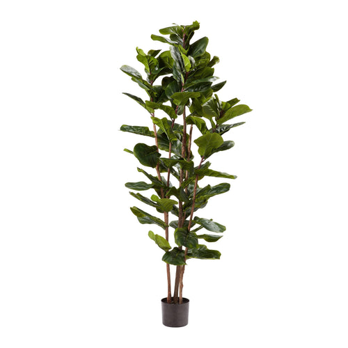 Pure Garden Faux Plant Natural Feel Leaves-Realistic Indoor Potted Topiary-Home Decor Artificial Fiddle Leaf Fig Tree-72, Green