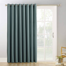 Load image into Gallery viewer, Sun Zero Easton Blackout Patio Door Curtain Panel, 100" x 84", Mineral Green