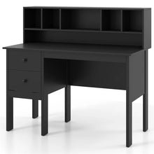 Load image into Gallery viewer, 48" Home Office Desk with Power Outlets, USB &amp; Type-C Charging Station, Modern Writing Desk w/ 5-Cubby Hutch &amp; Drawers for Study Makeup Vanity