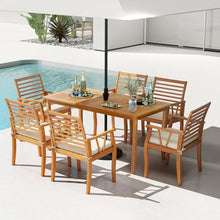 Load image into Gallery viewer, Tangkula Outdoor Table and Cushioned Chairs Set with 1.97” Umbrella Hole