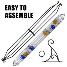 Load image into Gallery viewer, Glassic Gifts Outdoor Hanging Galileo Thermometer, Colored Glass Orbs with Free Bracket