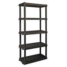 Load image into Gallery viewer, Hyper Tough Large 5 - Tier Shelving Unit, W36 x D18 x H74" Interlocking Multipurpose Organizer, Black, Pack of 2