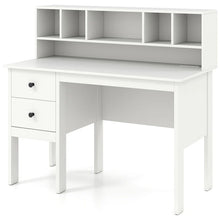 Load image into Gallery viewer, 48" Home Office Desk with Power Outlets, USB &amp; Type-C Charging Station, Modern Writing Desk w/ 5-Cubby Hutch &amp; Drawers for Study Makeup Vanity