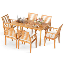 Load image into Gallery viewer, Tangkula Outdoor Table and Cushioned Chairs Set with 1.97” Umbrella Hole