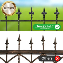 Load image into Gallery viewer, Amagabeli GARDEN &amp; HOME Decorative Garden Fence GFP008 27inx10ft Outdoor Coated Rustproof Metal Garden Fencing Panel Animal Barrier Iron Folding Edge Wire Border Fence Ornamental for Patio Landscape
