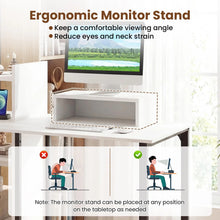 Load image into Gallery viewer, Tangkula 43.5" Study Desk with Ergonomic Monitor Stand &amp; Storage Shelves