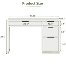 Load image into Gallery viewer, Dreamcurship White Desk with Drawers, Modern Computer Desk with File Drawers, Home Office Study Writing Desk with Storage, White