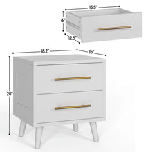 Load image into Gallery viewer, Bedroom Furniture Set - Includes Queen Bed Frame, Nightstands Set of 2, 5 - Drawer Dresser &amp; Vanity Desk - Modern Storage Solution for Stylish Home Decor, Beige/White