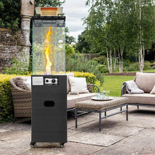 Load image into Gallery viewer, 40,000 BTU Outdoor Propane Patio Heater with Tempered Glass Tube, Wheels &amp; Cover, CSA Certified Stainless Steel Burner for Porch, Backyard