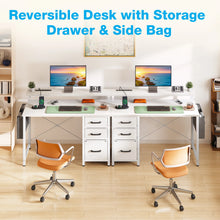 Load image into Gallery viewer, 40 in Computer Desk with Power Outlets &amp; LED Lights, Home Office Desk with 3 Drawers &amp; Adjustable Monitor Shelf, , Writing Desk with Storage Bag, Vintage
