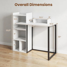 Load image into Gallery viewer, Tangkula 43.5" Study Desk with Ergonomic Monitor Stand &amp; Storage Shelves