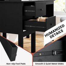 Load image into Gallery viewer, 48" Home Office Desk with Power Outlets, USB &amp; Type-C Charging Station, Modern Writing Desk w/ 5-Cubby Hutch &amp; Drawers for Study Makeup Vanity