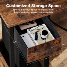 Load image into Gallery viewer, 40 in Computer Desk with Power Outlets &amp; LED Lights, Home Office Desk with 3 Drawers &amp; Adjustable Monitor Shelf, , Writing Desk with Storage Bag, Vintage