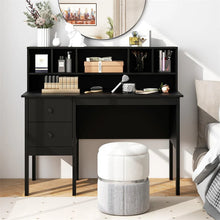 Load image into Gallery viewer, 48" Home Office Desk with Power Outlets, USB &amp; Type-C Charging Station, Modern Writing Desk w/ 5-Cubby Hutch &amp; Drawers for Study Makeup Vanity