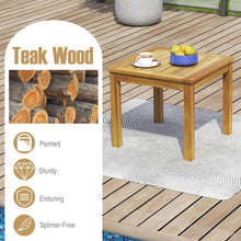 Load image into Gallery viewer, Tangkula 3 Piece Teak Wood Bistro Set, Outdoor Conversation Set with 2 Folding Chairs &amp; Square Side Table