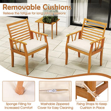 Load image into Gallery viewer, Tangkula Outdoor Table and Cushioned Chairs Set with 1.97” Umbrella Hole